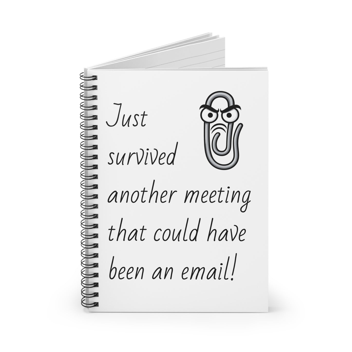 Humorous Spiral Notebook for Office Meetings, Gift for Co-workers, Journal for Thoughts, Motivational Stationery