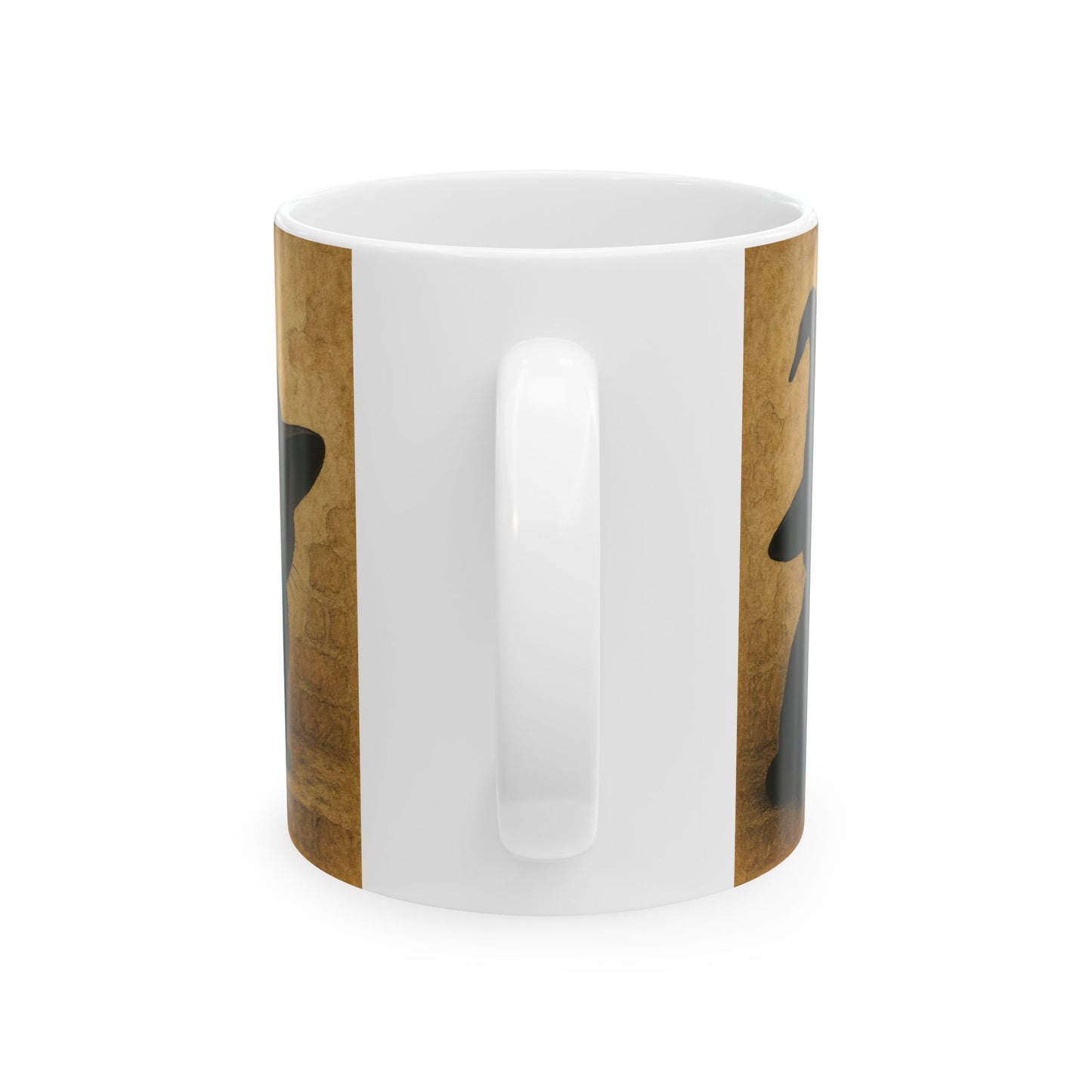 Whimsical Witch, Magical Black Cat, Ceramic Mug