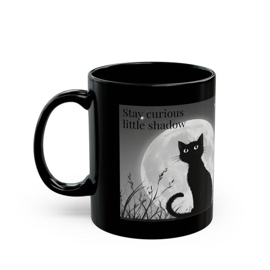 Mystical Cat Mug, Black Cat Mug, Halloween Gift, Cat Lover Coffee Cup, Witchy Kitchen Decor
