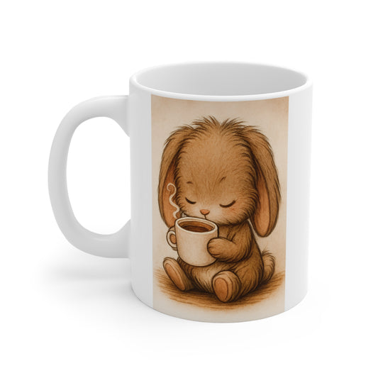 Adorable, Animal Lover, Bunny Rabbit Ceramic Coffee Mug
