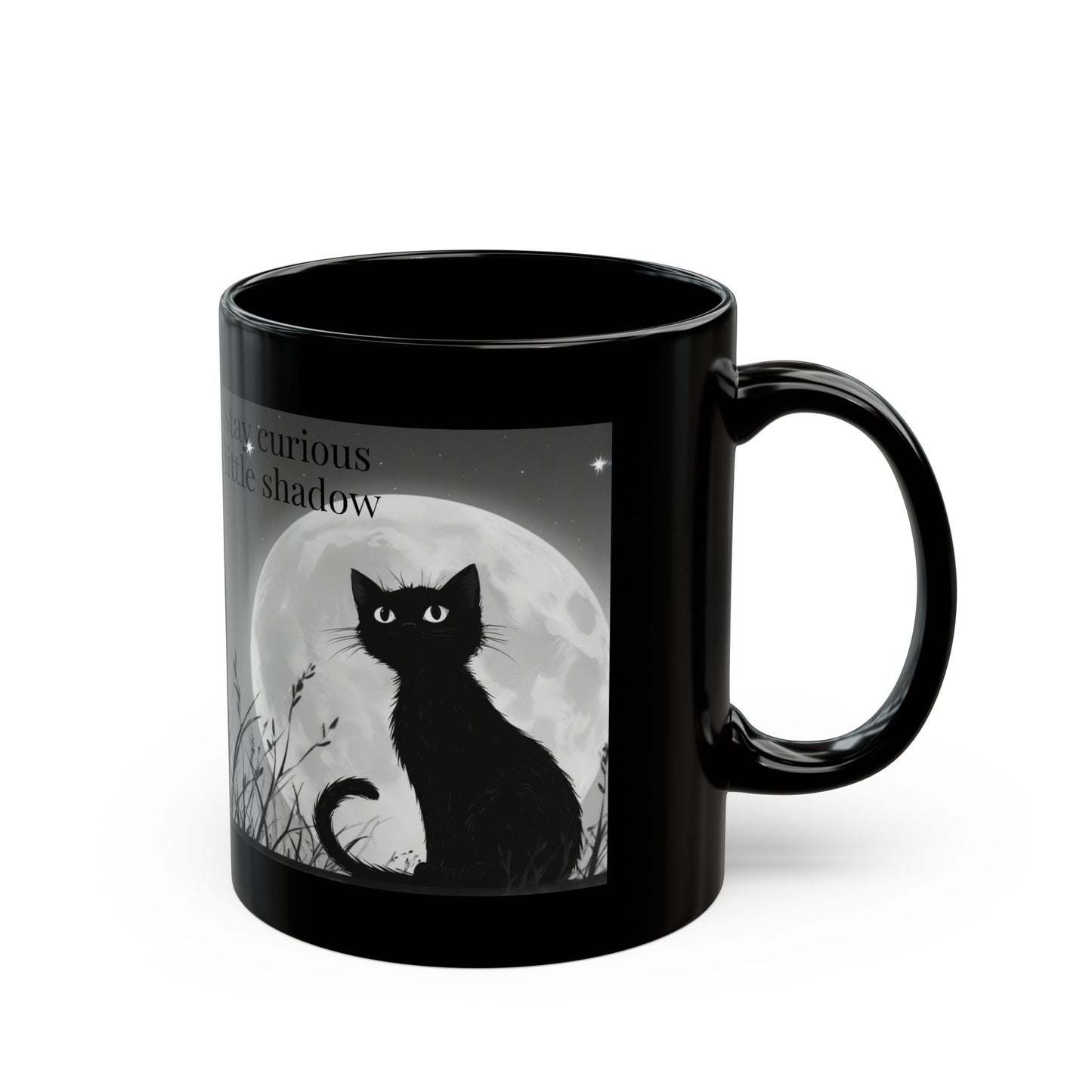 Mystical Cat Mug, Black Cat Mug, Halloween Gift, Cat Lover Coffee Cup, Witchy Kitchen Decor