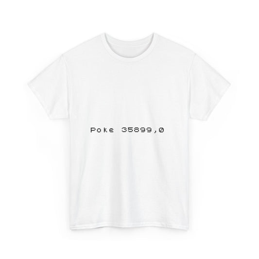 Unisex Heavy Cotton Tee with 'Poke 35899,0' Design – Casual Wear, Gifts for Friends, Birthday Attire, Gamer Merchandise, Everyday Fashion