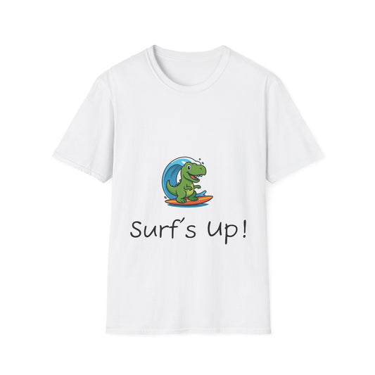 Dinosaur Surf, Unisex, Cotton T-Shirt, Sizes S - 2XL