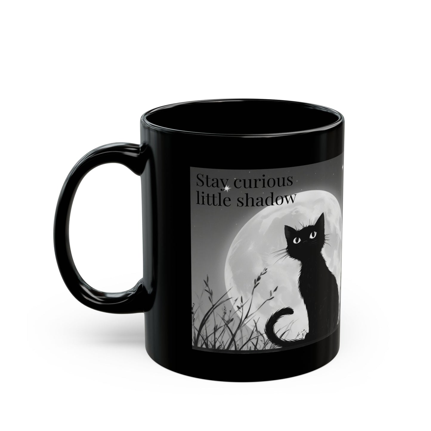 Mystical Cat Mug, Black Cat Mug, Halloween Gift, Cat Lover Coffee Cup, Witchy Kitchen Decor